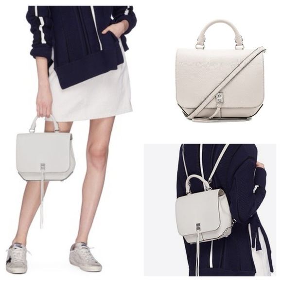 Rebecca Minkoff 'Darren' medium convertible leather backpack Grey - Picture 1 of 16